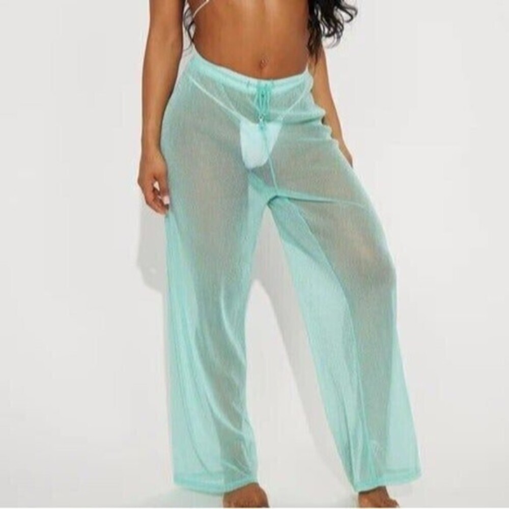 Tinibikini Shimmer Aqua Coverup Mesh Pants Size M RefM036